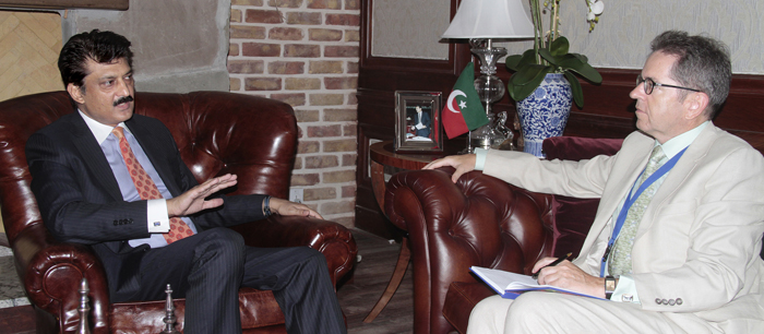 European Union Commission called on Dr Shahzad Waseem at his residence