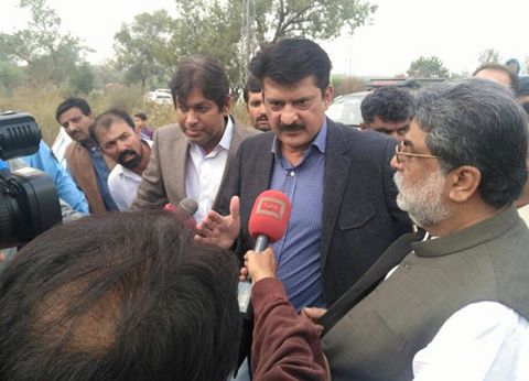 Dr Shahzad Waseem talking to Media outsite BaniGala