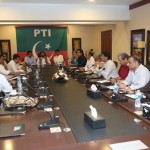 Chairman PTI Imran Khan presiding consultative meeting of party leaders at Bani Gala.
