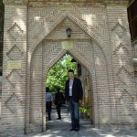 r Shahzad Waseem standing at the entrance of Shaki Khan Palace 