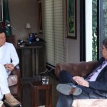 Dr Shahzad Waseem PTI Secretary Foreign Affairs receiving Canadian High Commissioner H.E Mr Calderwood who called on Chairman PTI Imran Khan at bani gala 