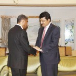 Saudi Ambassador Mr. Jassim M. Al-khalidi receiving Dr Shahzad Waseem at Saudi Embassy.