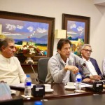 Dr Shahzad Waseem in a core group meeting presided by Imran Khan at Bani Gala.