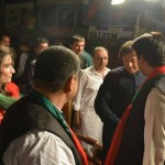 Dr Shahzad Waseem welcoming chairmam ‪‎PTI‬ Imran Khan at stage.