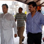 with Chairman Pakistan Tehreek-e-Insaf Imran Khan on his way for Sialkot Jalsa